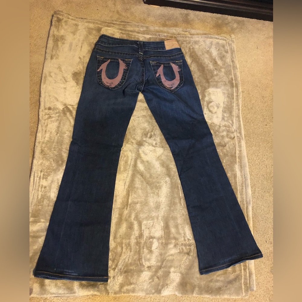 True Religion painted brush pocket jeans